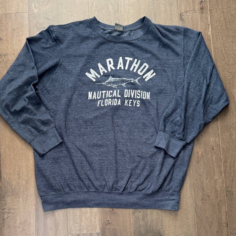 MV Sport Marathon Florida Keys Marlin Men’s 3XL Navy Crewneck Sweatshirt
